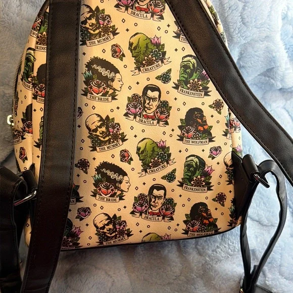 Loungefly Universal Monsters Tattoo Art Mini Backpack - Picture 8 of 13